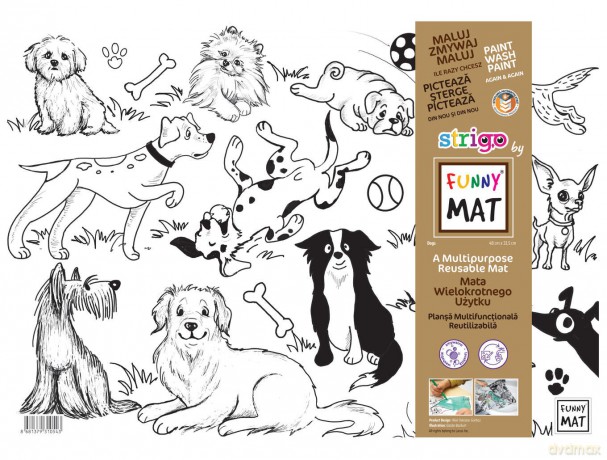 Transparentna mata Strigo Funny Mat Psy 48x33.5 cm