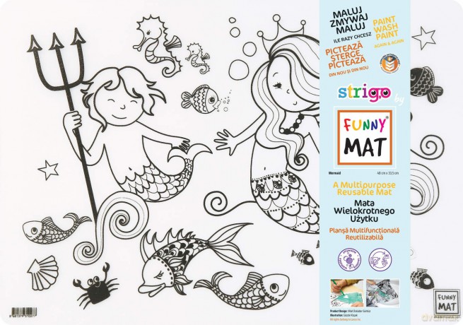 Transparentna mata Strigo Funny Mat Syrena 48x33.5 cm