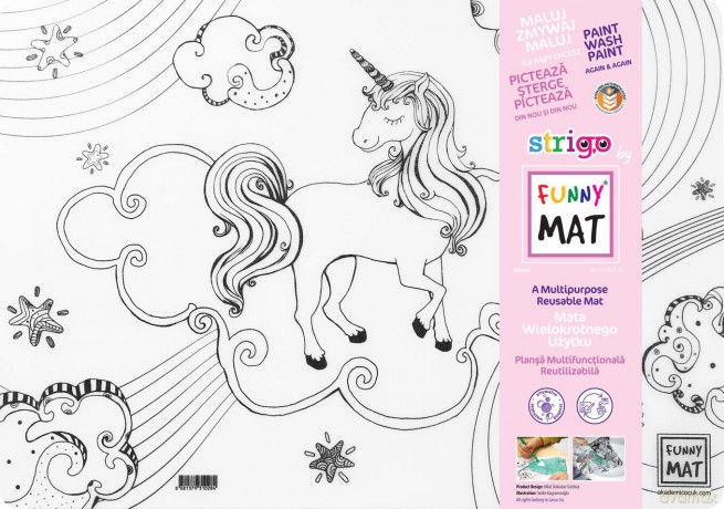 Transparentna mata Strigo Funny Mat Unicorn 48x33.5 cm