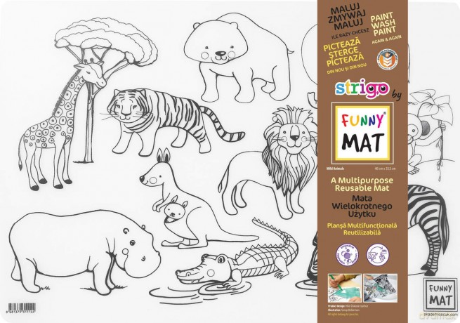 Transparentna mata Strigo Funny Mat Zwierzęta Dzikie 48x33.5 cm