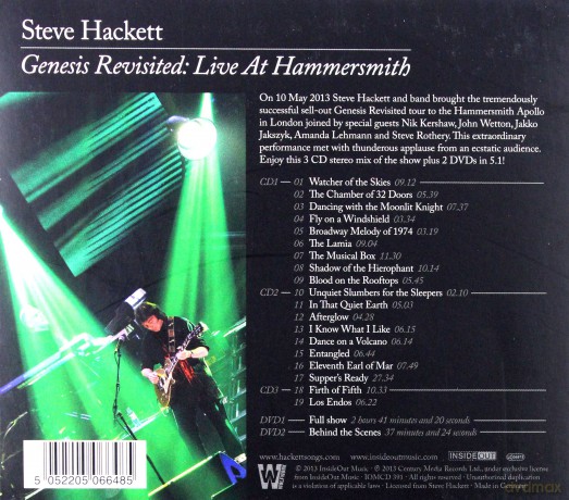 Steve Hackett: Genesis Revisited: Live At Hammersmith [3CD]+[2DVD]