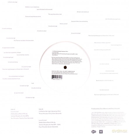 David Bowie: Love Is Lost (Hello Steve Reich Mix by James Murphy for the DFA) [WINYL]