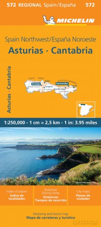 Asturias Cantabria - Michelin Regional Map 572: Map (Maps/Regional Michelin) - Michelin [KSIĄŻKA]
