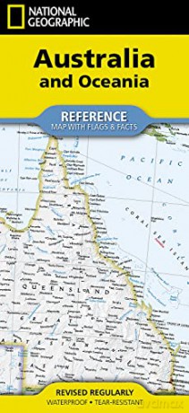 Australia and Oceania With Flags and Facts Map (National Geographic Reference Map) [KSIĄŻKA]
