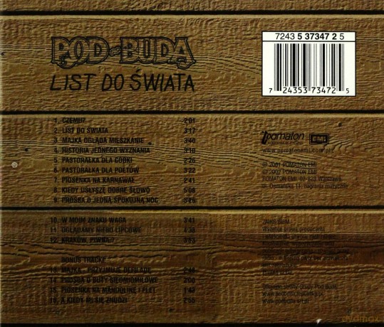 Pod Budą: List Do Świata [CD]