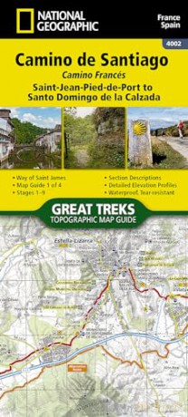 Camino de Santiago - Camino Frances Map 1 of 4 (Saint-Jean-Pied-de-Port to Santo Domingo de la Calzada): 4002 (National Geographic Trails Illustrated Map) [KSIĄŻKA]