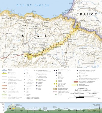 Camino de Santiago - Camino Frances Map 1 of 4 (Saint-Jean-Pied-de-Port to Santo Domingo de la Calzada): 4002 (National Geographic Trails Illustrated Map) [KSIĄŻKA]