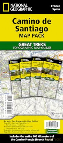 Camino de Santiago - Camino Frances Map Pack Bundle - 4 map pack for the whole route (National Geographic Great Treks) [KSIĄŻKA]