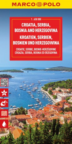 Croatia, Bosnia, Herzegovina Marco Polo Map: wegenkaart 1:650.000 (Marco Polo Wegenkaart) [KSIĄŻKA]
