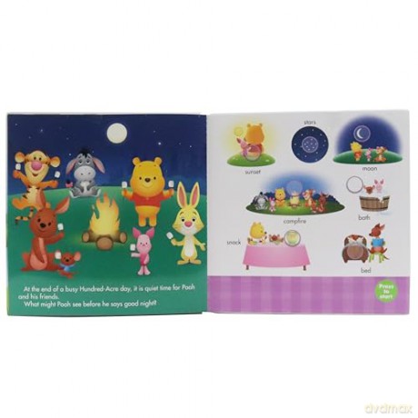 Disney Baby Poohs Noisy Day Press The Page Sound Book - Pi Kids [KSIĄŻKA]