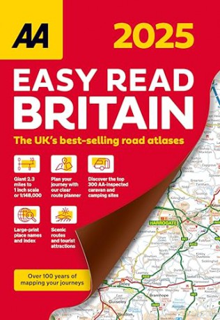 Easy Read Britain 2025 Flexibound (AA Road Atlas) (UK Road Atlases) (AA Road Atlas Britain) [KSIĄŻKA]