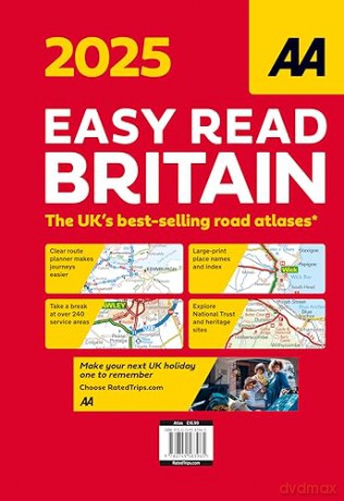Easy Read Britain 2025 Flexibound (AA Road Atlas) (UK Road Atlases) (AA Road Atlas Britain) [KSIĄŻKA]
