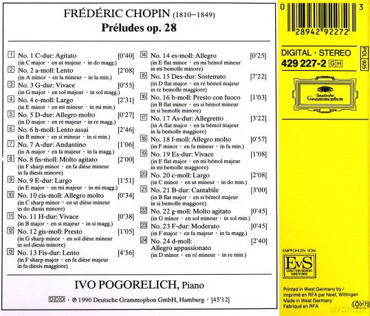 Pogorelich: Chopin - 24 Preludia Op.28 [CD]