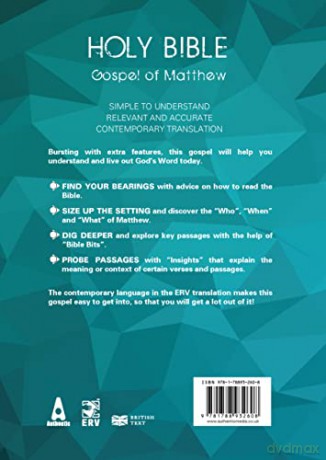 ERV Holy Bible Gospel of Matthew Paperback, Anglicized, (Easy-to-Read Version): Bursting with Features to Help You Understand and Live Out God's Word Today [KSIĄŻKA]