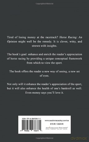 Horse Racing: An Opinion: A New Way of Seeing the Sport of Kings - Jack Adler [KSIĄŻKA]