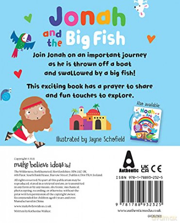 Jonah and the Big Fish with Touch and Feel (Padded Board Book) - Inspirational Gift Idea, Perfect for Sunday School Prizes, Christenings and More - Katherine Walker [KSIĄŻKA]