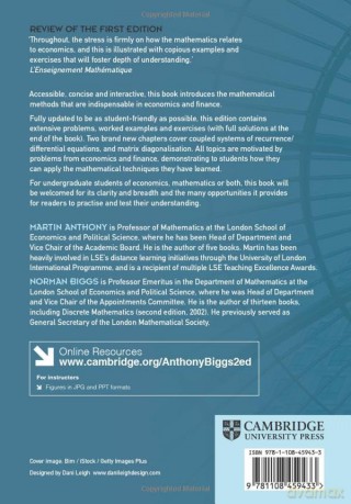 Mathematics for Economics and Finance: Methods and Modelling - Martin Anthony [KSIĄŻKA]