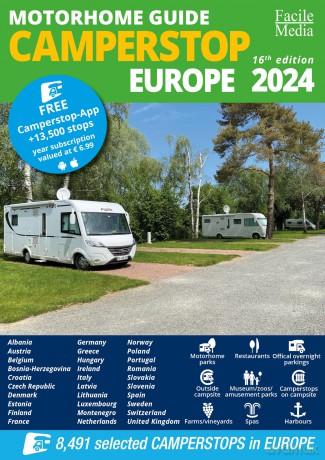 Motorhome guide Camperstop Europe 2024 30 countries GPS - Facile [KSIĄŻKA]