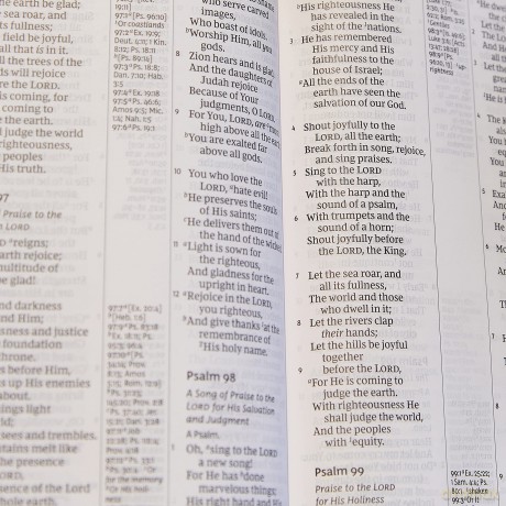 NKJV, Giant Print Center-Column Reference Bible, Verse Art Cover Collection, Genuine Leather, Brown, Thumb Indexed, Red Letter, Comfort Print: Holy Bible, New King James Version [KSIĄŻKA]