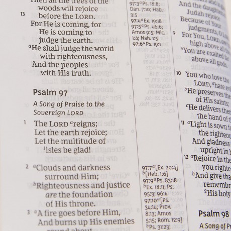 NKJV, Giant Print Center-Column Reference Bible, Verse Art Cover Collection, Genuine Leather, Brown, Thumb Indexed, Red Letter, Comfort Print: Holy Bible, New King James Version [KSIĄŻKA]