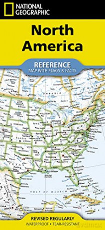 North America With Flags and Facts Map (National Geographic Reference Map) [KSIĄŻKA]