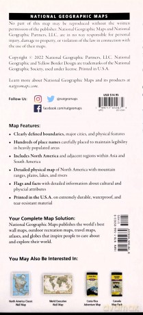 North America With Flags and Facts Map (National Geographic Reference Map) [KSIĄŻKA]