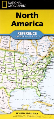 North America With Flags and Facts Map (National Geographic Reference Map) [KSIĄŻKA]