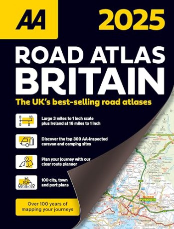 Road Atlas Britain 2025 Spiral bound (AA Road Atlas) (AA Road Atlas Britain) (AA UK Atlas Britain) [KSIĄŻKA]