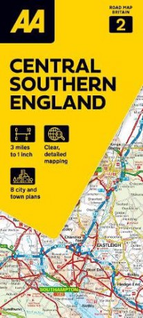 Road Map Central Southern England (AA Road Map Series 2) (AA Road Map Britain) Map - Folded Map. 3 miles to 1 inch.: 1:200000 (AA Road Map Britain series) [KSIĄŻKA]