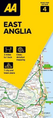 Road Map East Anglia (AA Road Map Series 4) (AA Road Map Britain) Map - Folded Map. 3 miles to 1 inch.: 1:200000 (AA Road Map Britain series) [KSIĄŻKA]