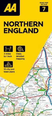 Road Map Northern England (AA Road Map Series 7) (AA Road Map Britain) Map - Folded Map. 3 miles to 1 inch.: 1:200000 (AA Road Map Britain series) [KSIĄŻKA]