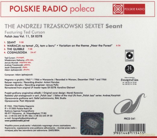 Andrzej Trzaskowski Sextet: Seant - Polish Jazz Vol. 11  [CD]