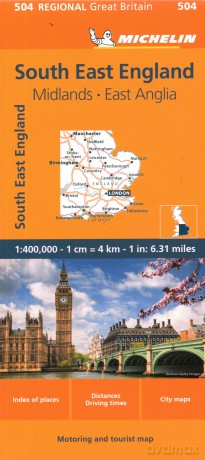 South East England - Michelin Regional Map 504: Map (Maps/Regional Michelin) - Michelin [KSIĄŻKA]