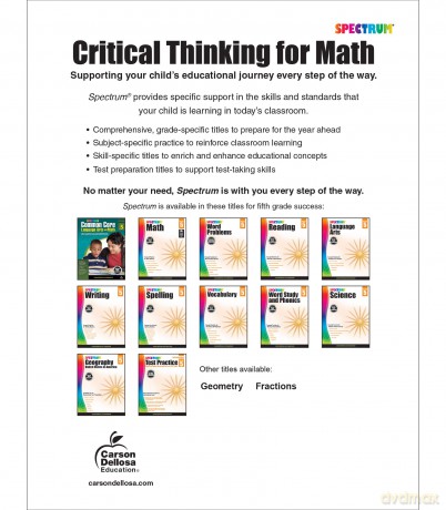 Spectrum Critical Thinking for Math, Grade 5 - Spectrum [KSIĄŻKA]