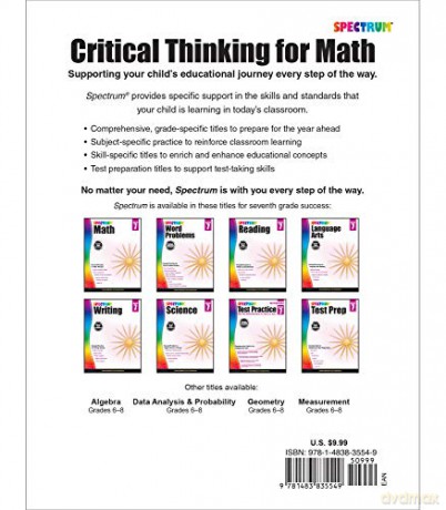 Spectrum Critical Thinking for Math, Grade 7: Volume 49 - Spectrum [KSIĄŻKA]