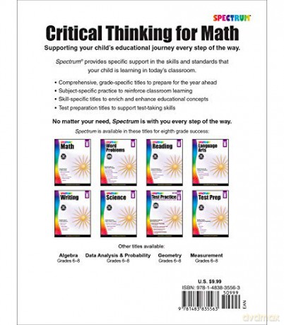 Spectrum Critical Thinking for Math, Grade 8: Volume 21 - Spectrum [KSIĄŻKA]