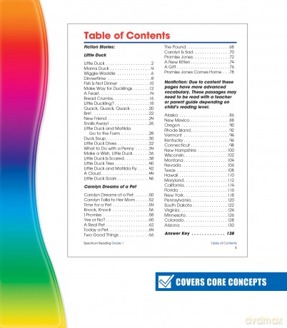 Spectrum Reading Workbook, Grade 1: Volume 20 - Spectrum [KSIĄŻKA]