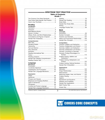 Spectrum Test Practice, Grade 7: Reproducible - Spectrum [KSIĄŻKA]