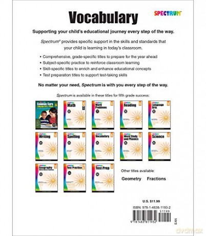 Spectrum Vocabulary, Grade 5 - Spectrum [KSIĄŻKA]
