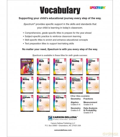 Spectrum Vocabulary, Grade 6 - Spectrum [KSIĄŻKA]