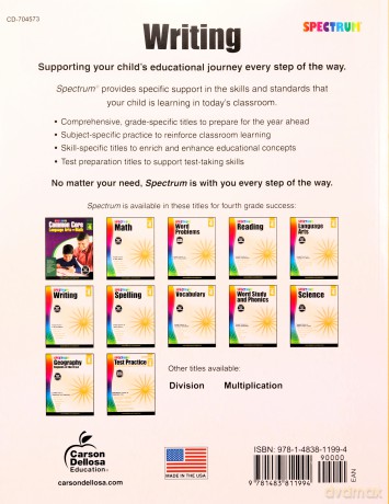 Spectrum Writing, Grade 4 - Spectrum [KSIĄŻKA]
