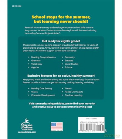 Summer Bridge Activities, Grades 7 - 8: Volume 9 - Summer Bridge Activi [KSIĄŻKA]