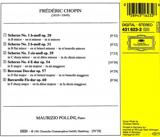 Pollini: Chopin:Scherzi+Berceuse + [CD]