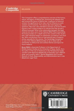 The Cambridge Companion to Law in the Hebrew Bible (Cambridge Companions to Religion) - Edited By Bruce Well [KSIĄŻKA]
