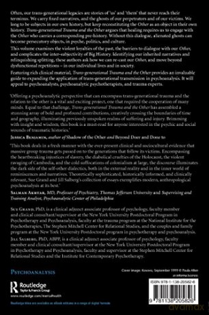 Trans-generational Trauma and the Other: Dialogues across history and difference (Relational Perspectives Book Series) - Sue Grand [KSIĄŻKA]