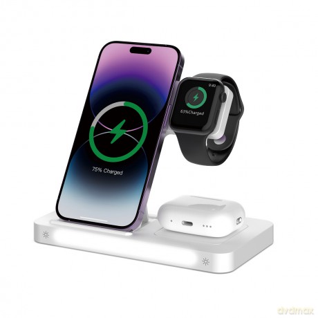 Devia ładowarka indukcyjna 3w1 Smart 15W biała