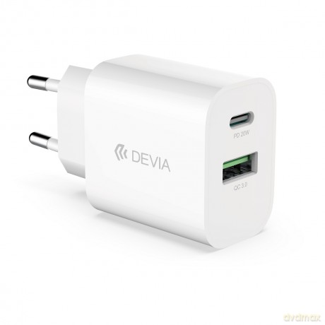 Devia ładowarka sieciowa Smart PD 1x USB-C 1x USB 20W biała