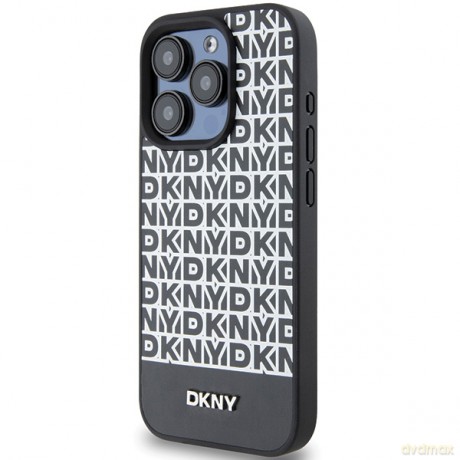 DKNY nakłada do iPhone 15 Pro Max 6,7" DKHMP15XPSOSPK czarna HC PU checkered pattern w printed stripes