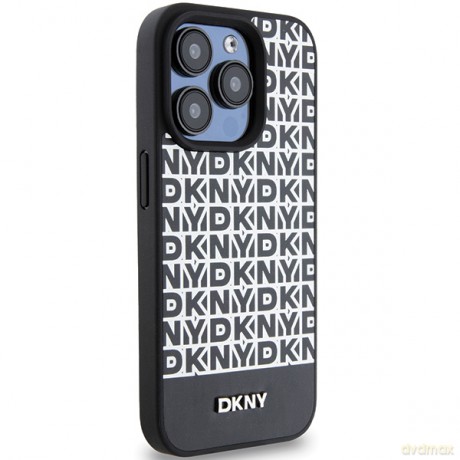 DKNY nakłada do iPhone 15 Pro Max 6,7" DKHMP15XPSOSPK czarna HC PU checkered pattern w printed stripes