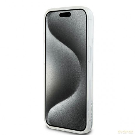 DKNY nakładka do iPhone 15 6,1" DKHCP15SLBNAET biała HC liquid glitters w arch logo
